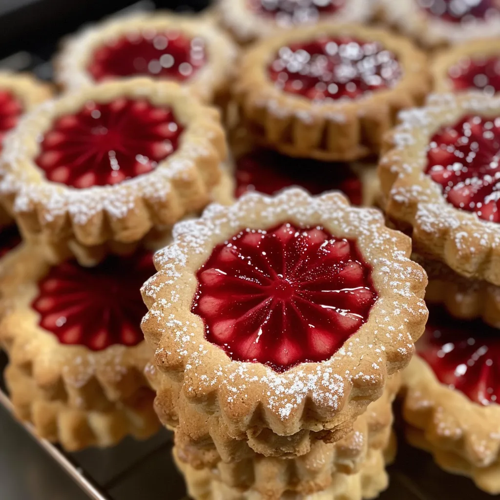 Shortbread Linzer Cookies with Raspberry Jam - Cambrea Bakes