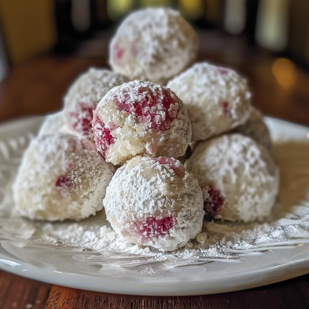 Delicious Raspberry Almond Snowball Cookies – A Festive Favorite!