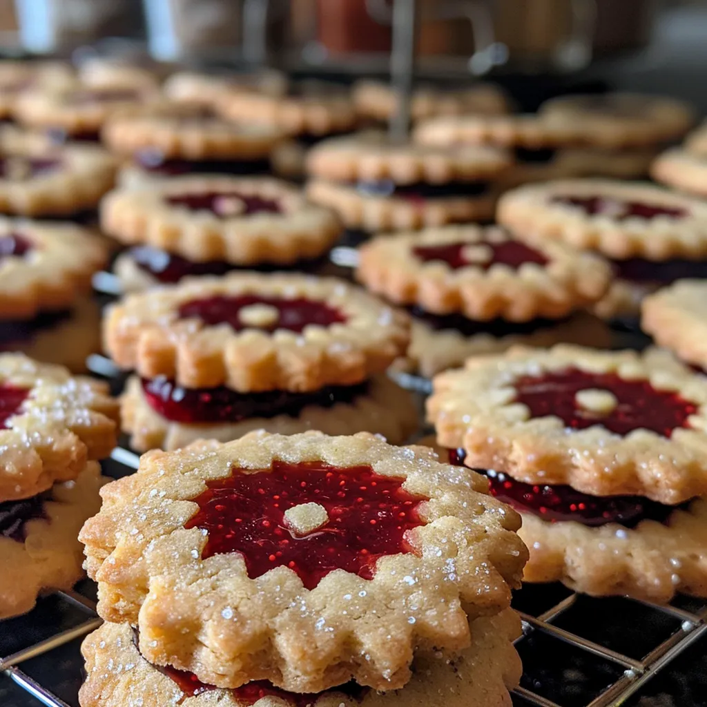 Shortbread Linzer Cookies with Raspberry Jam - Cambrea Bakes