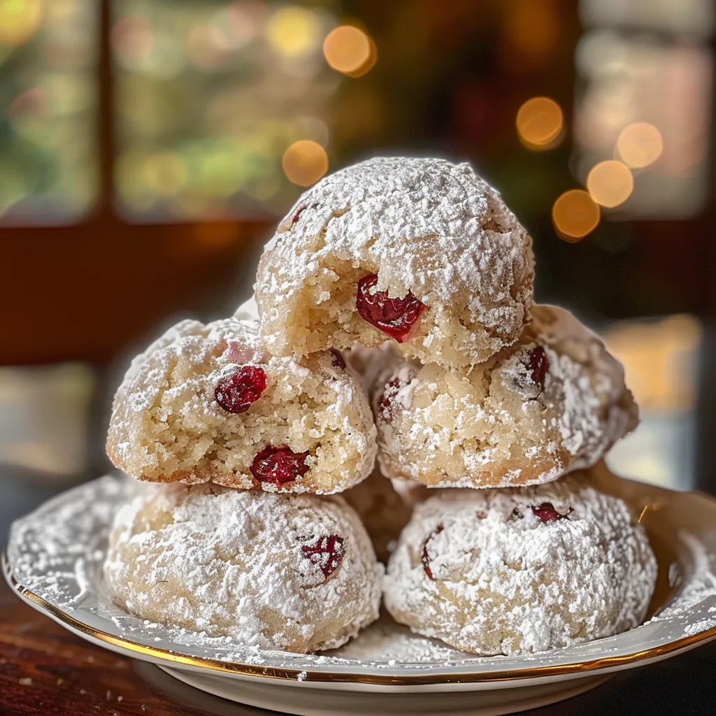 The BEST Cranberry Orange Snowball Cookies for the Holidays