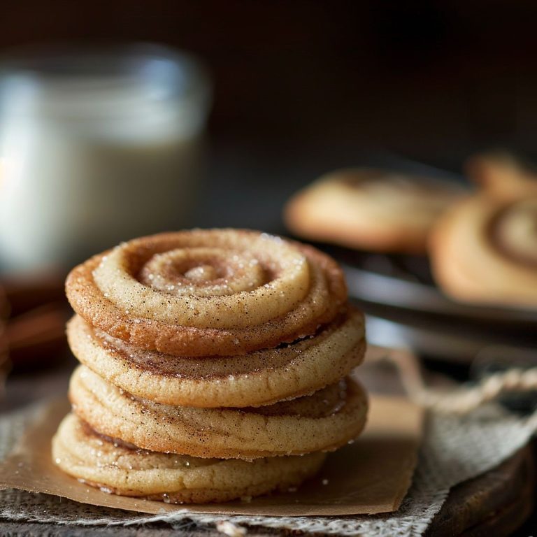 Close-up of golden-brown Cinnamon Swirl Cookies with a soft texture and icing.