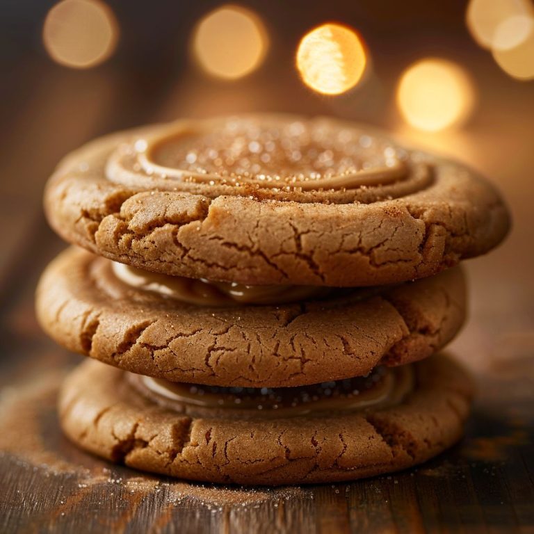 Close-up of frosted cookies with Biscoff spread, showcasing creamy frosting and a warm color palette.