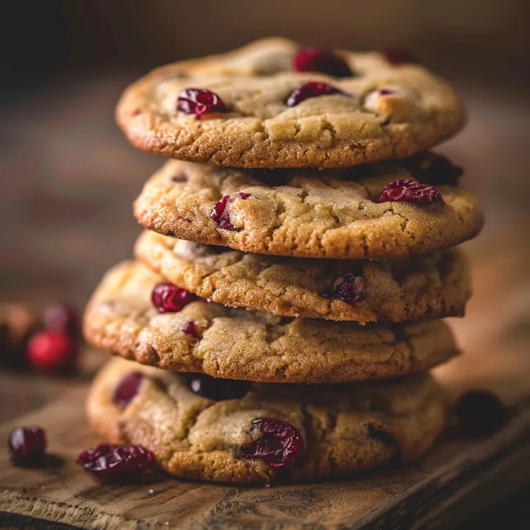 A close-up view of freshly baked cranberry orange cookies with a warm, golden color.