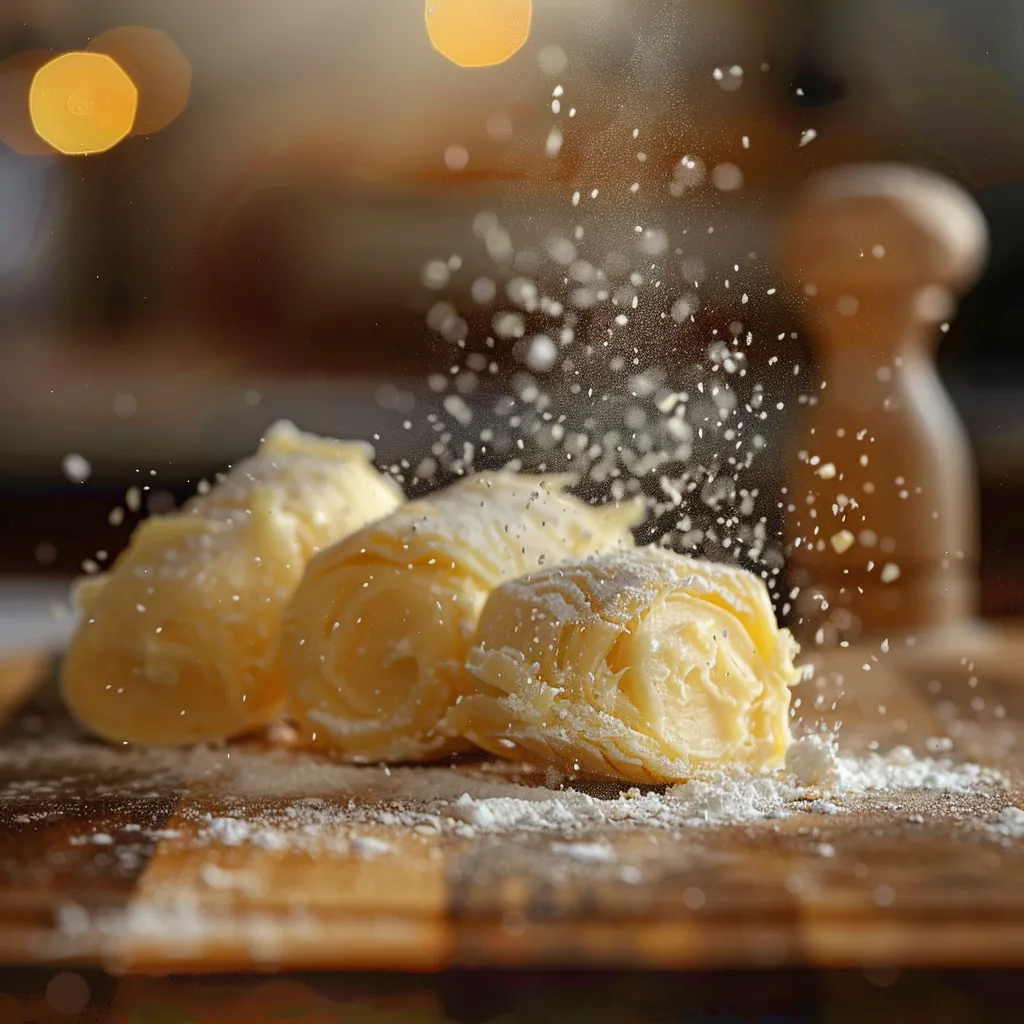A beautifully styled shot of Danish butter with ingredients displayed, illuminated by soft natural light.