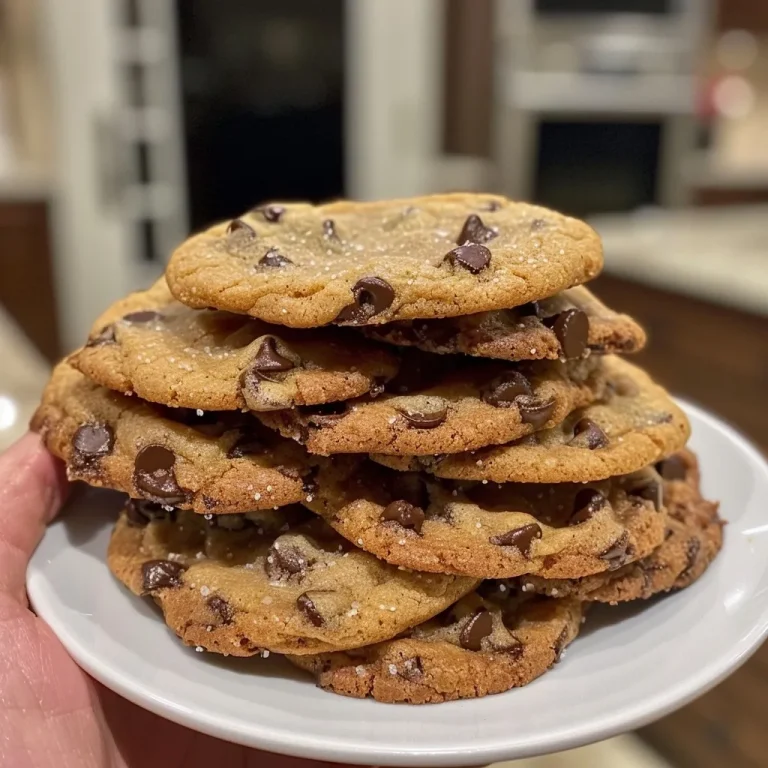 Juicy pudding chocolate chip cookies displayed on a wooden surface.