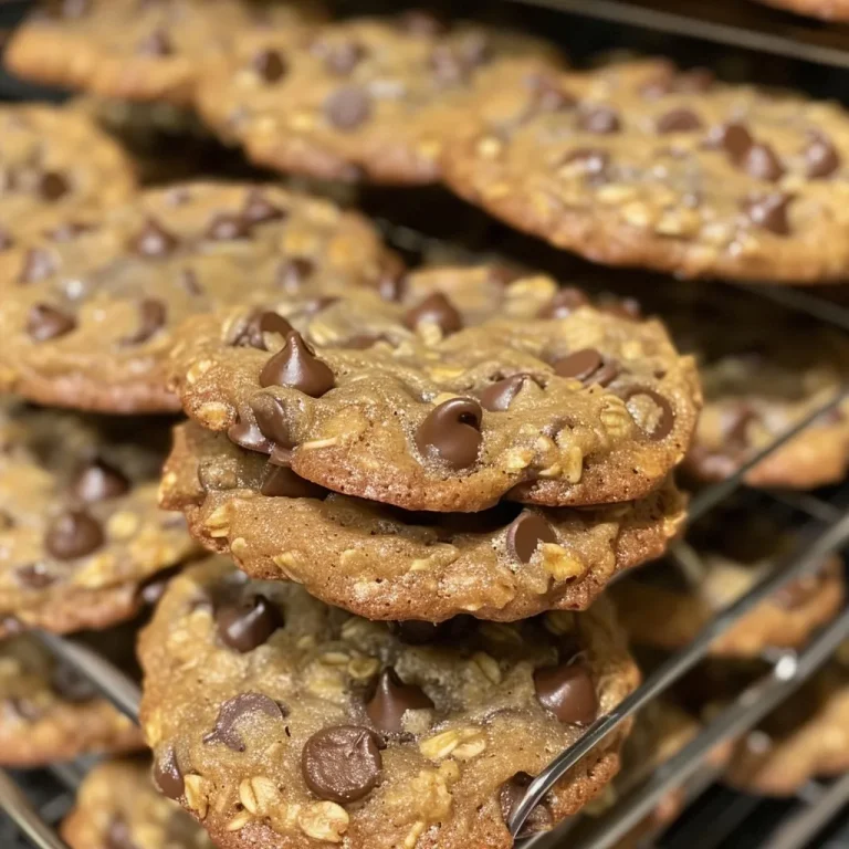 Oat-Standing Chocolate Chip Cookies: A Delicious Twist on a Classic Juicy chocolate chip cookies with oats, showing a delicious golden-brown exterior and gooey chocolate chips.