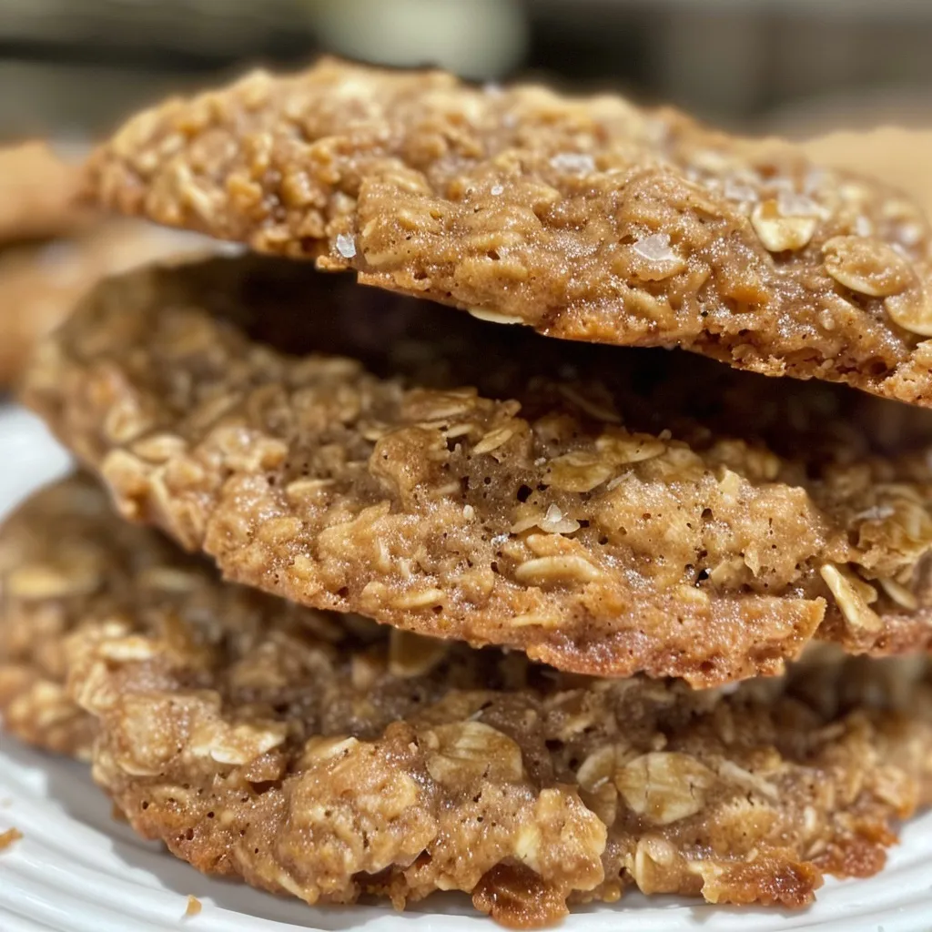 Deliciously baked oatmeal cookies displayed on a plate, showcasing their chewy and crispy qualities.