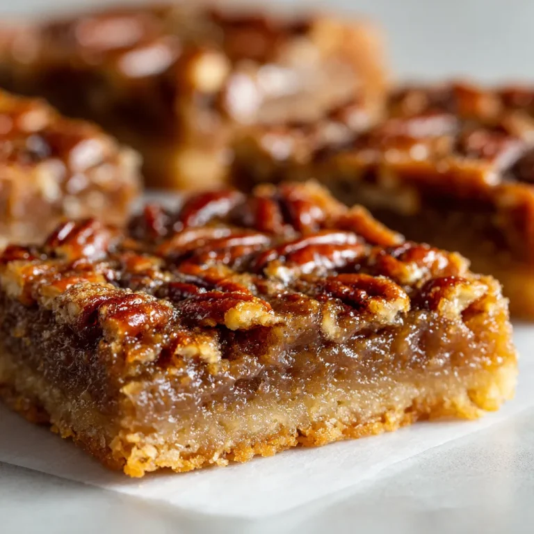 Indulge in Nostalgia: Irresistible Pecan Pie Bars for Every Occasion Close-up of rich pecan pie bars on a rustic wooden table.