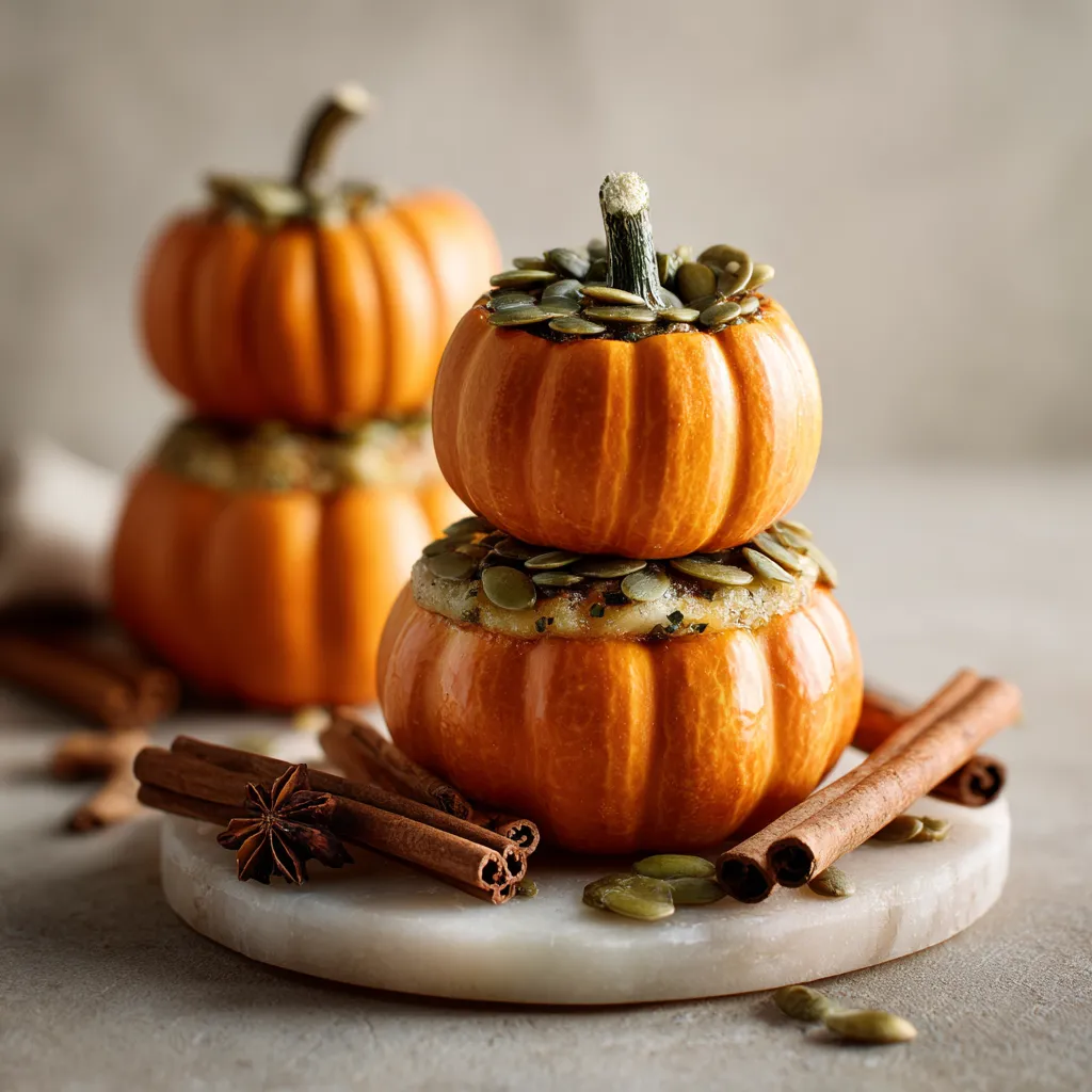 Rich pumpkin crème brûlée in a ramekin, showcasing a glossy, crispy top and smooth filling.