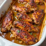 Close-up shot of Southern Smothered Turkey Wings covered in savory gravy.