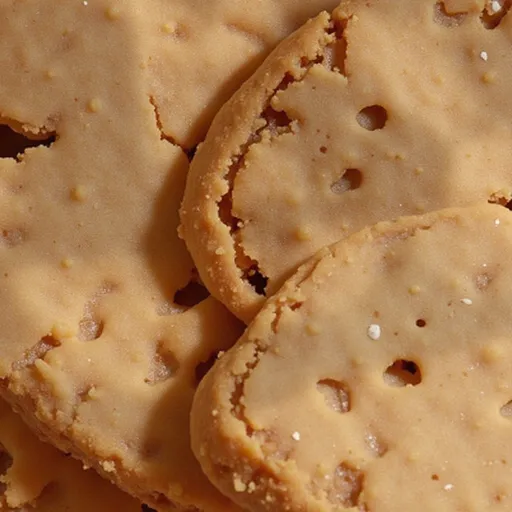 A warm, inviting shot of peanut butter banana dog cookies with a soft texture.