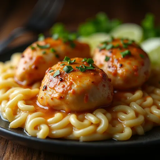 Cozy presentation of Southern Smothered Chicken surrounded by a blurred background.