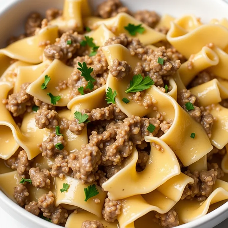 A bowl of easy beef and noodles.