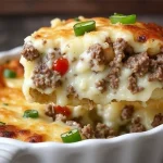 Delicious Philly Cheesesteak Casserole being served.