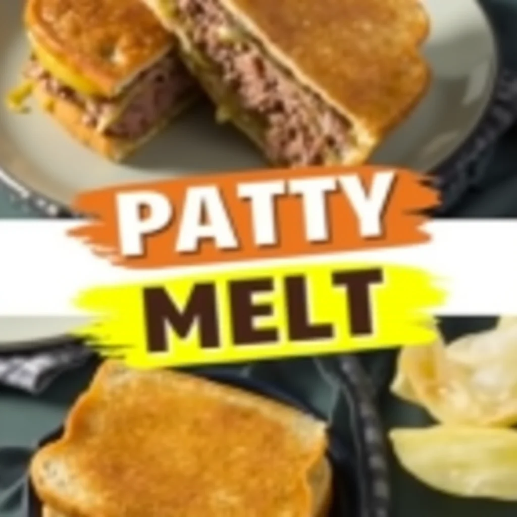 Two patty melt sandwiches, one cut in half, served with chips on a plate.