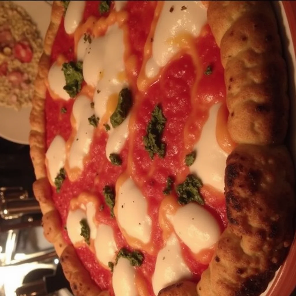 A delicious Margherita pizza with fresh basil.