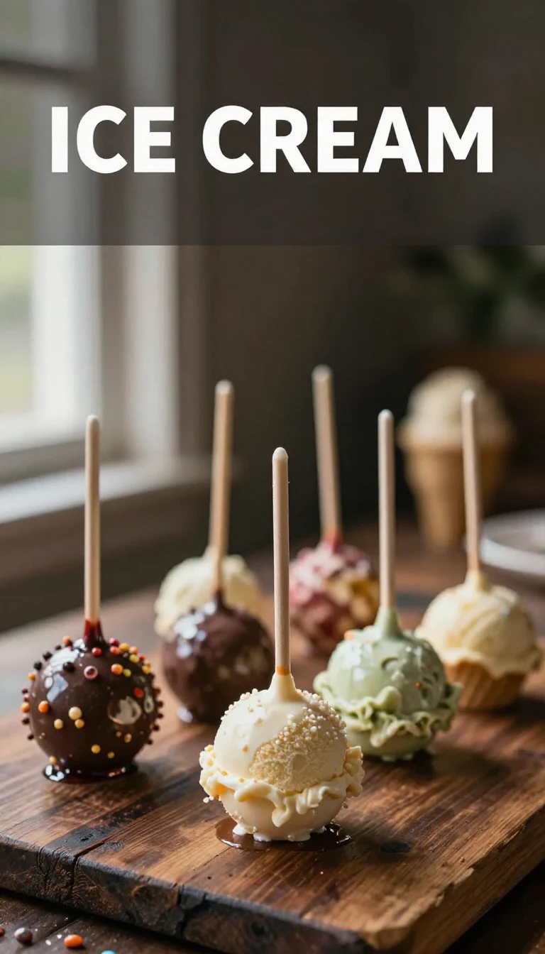 A colorful display of ice cream cone cake pops arranged on a decorative stand