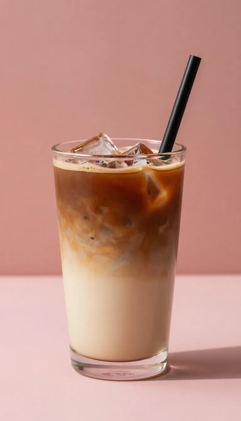 A delicious Candy Bar Signature Latte topped with whipped cream and chocolate drizzle