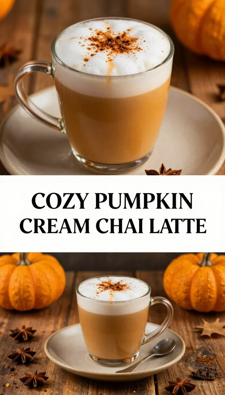 A warm cup of pumpkin chai latte topped with whipped cream and a sprinkle of cinnamon