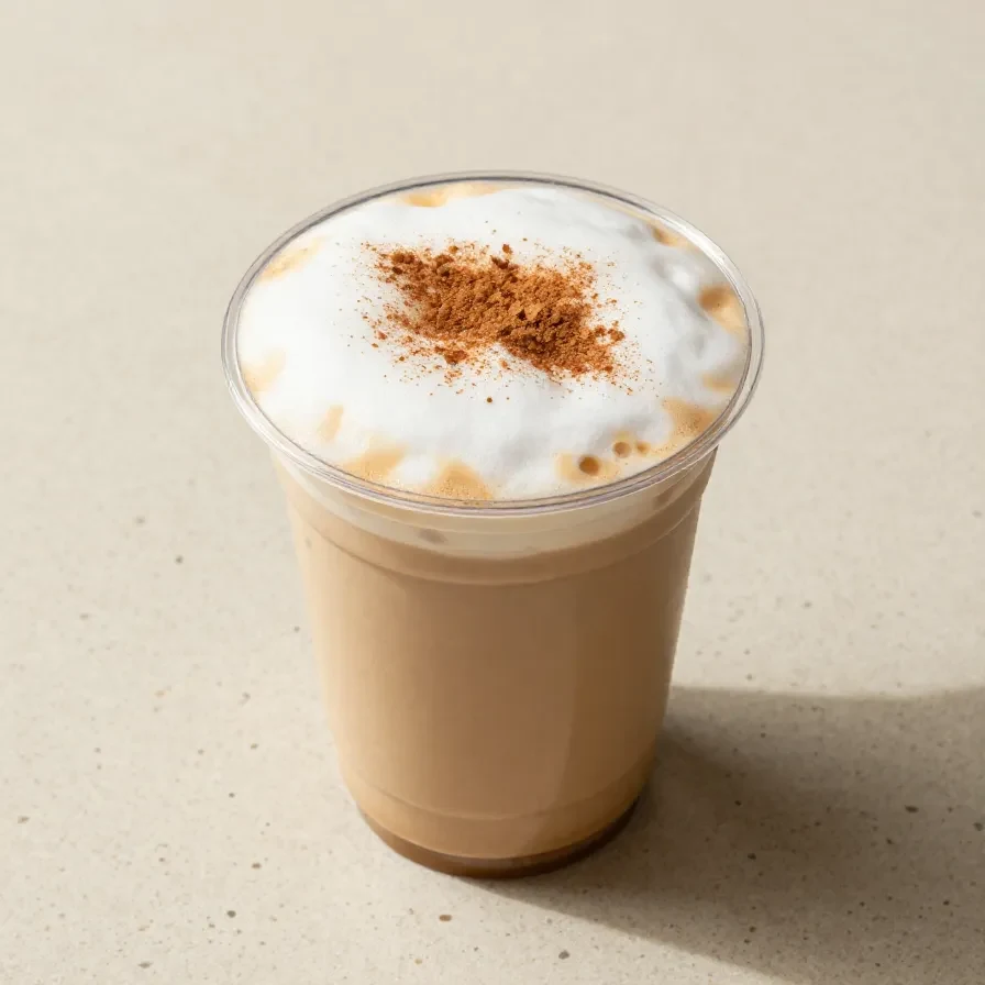 A warm cup of pumpkin cream chai topped with whipped cream and a sprinkle of cinnamon