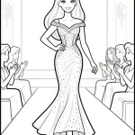 Barbie's Fashion Show Coloring Page — free printable coloring page from ilovethisrecipes.com