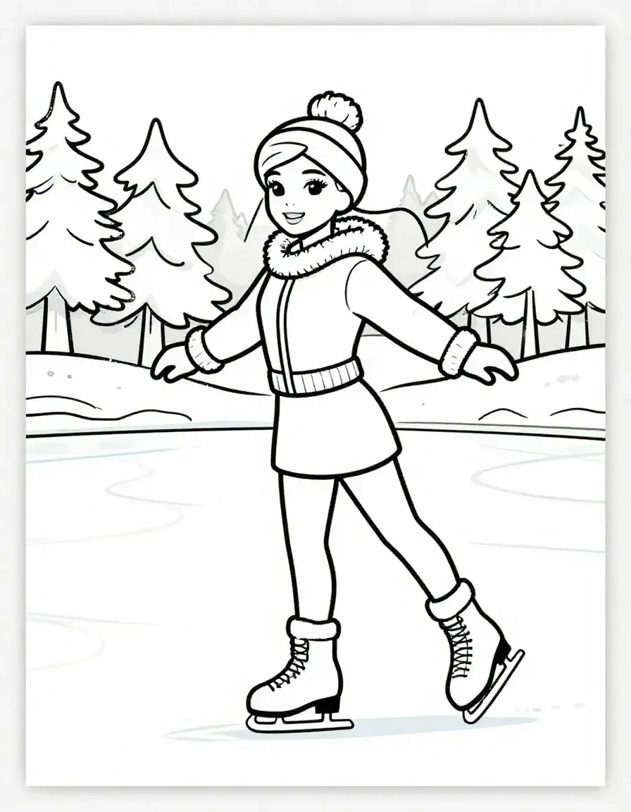 Barbie's Winter Wonderland Coloring Page