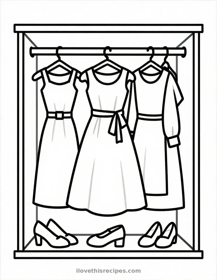 Barbie’s Fashion Closet Coloring Page