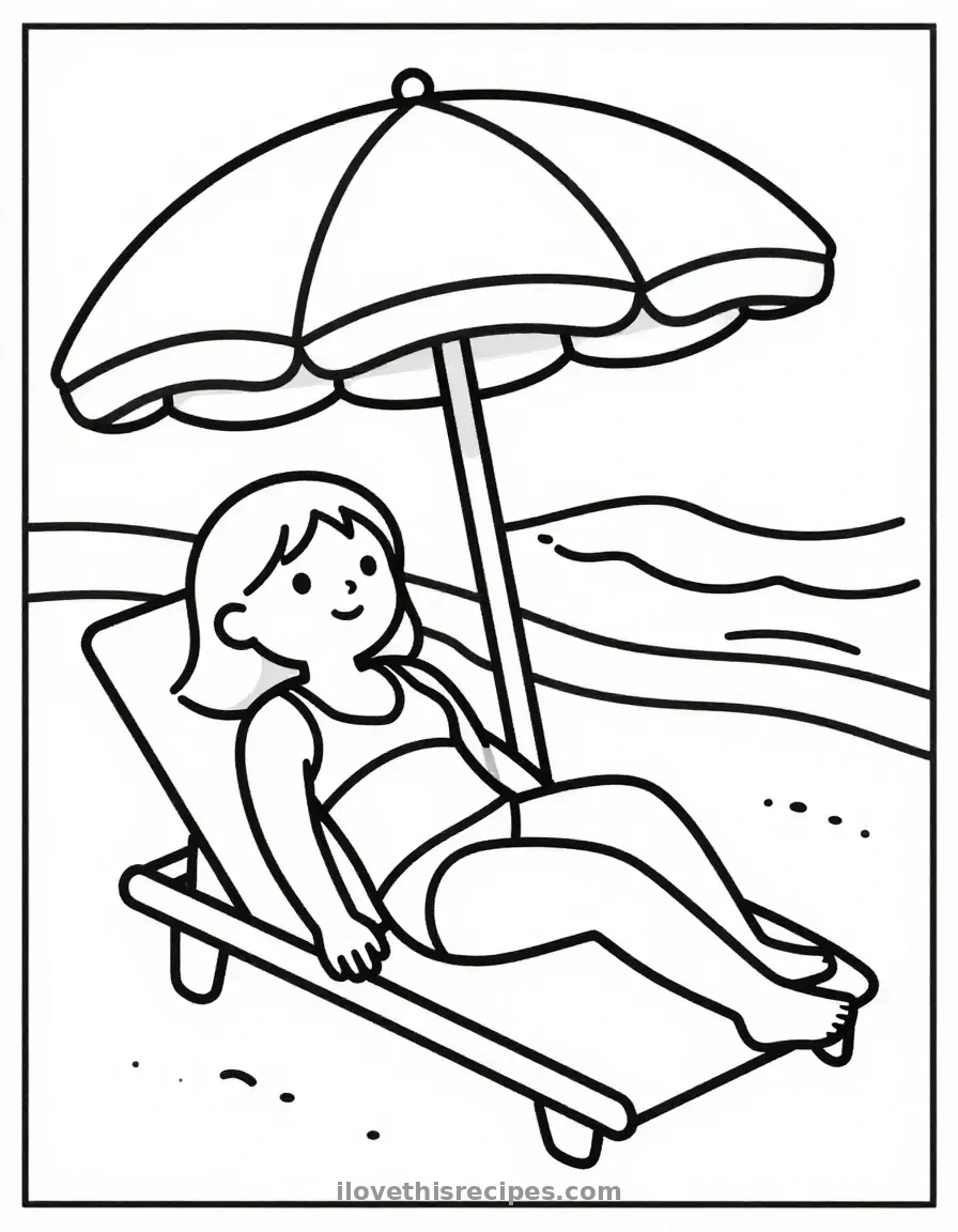 Barbie at the Beach Coloring Page