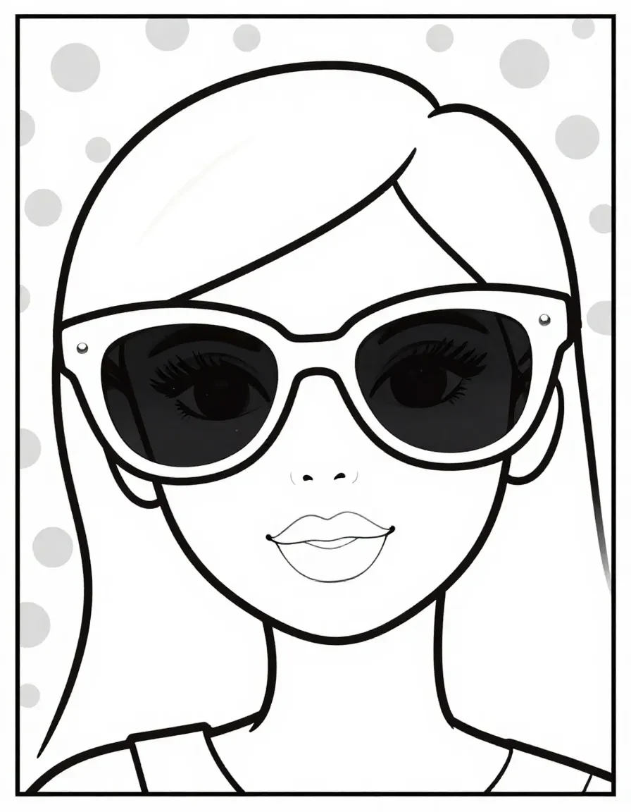 Barbie's Stylish Sunglasses Coloring Sheet