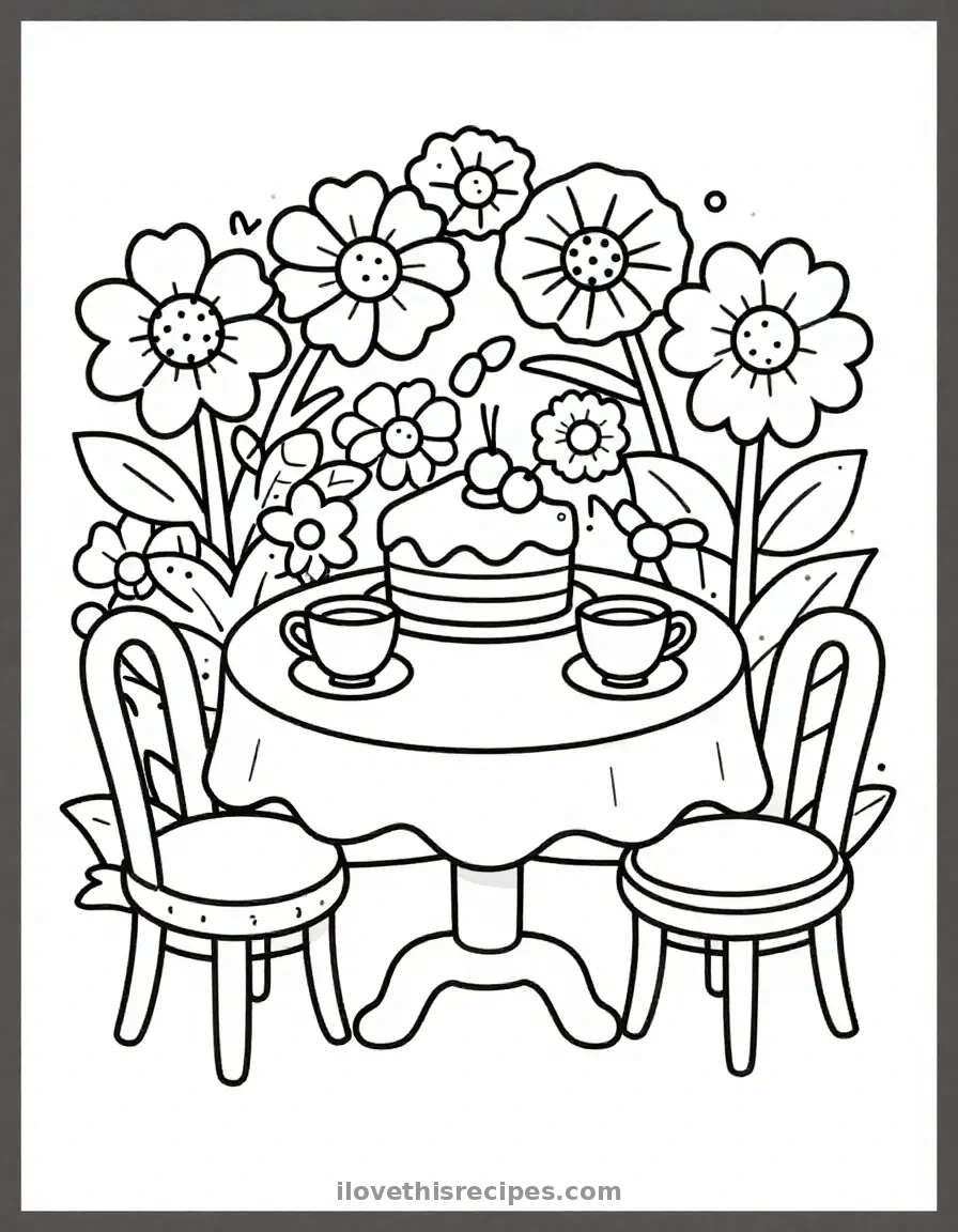 Barbie’s Garden Tea Party Coloring Page