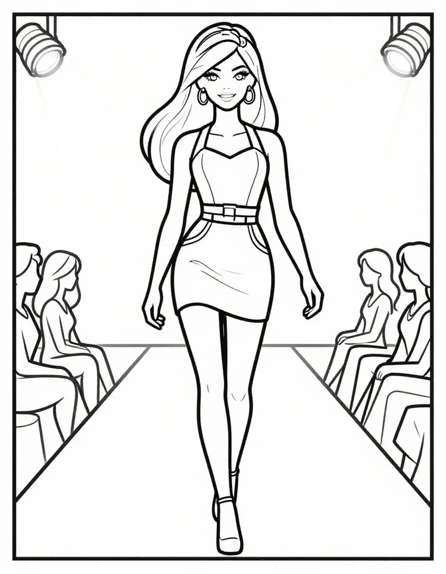 Barbie's Fashion Show Coloring Sheet