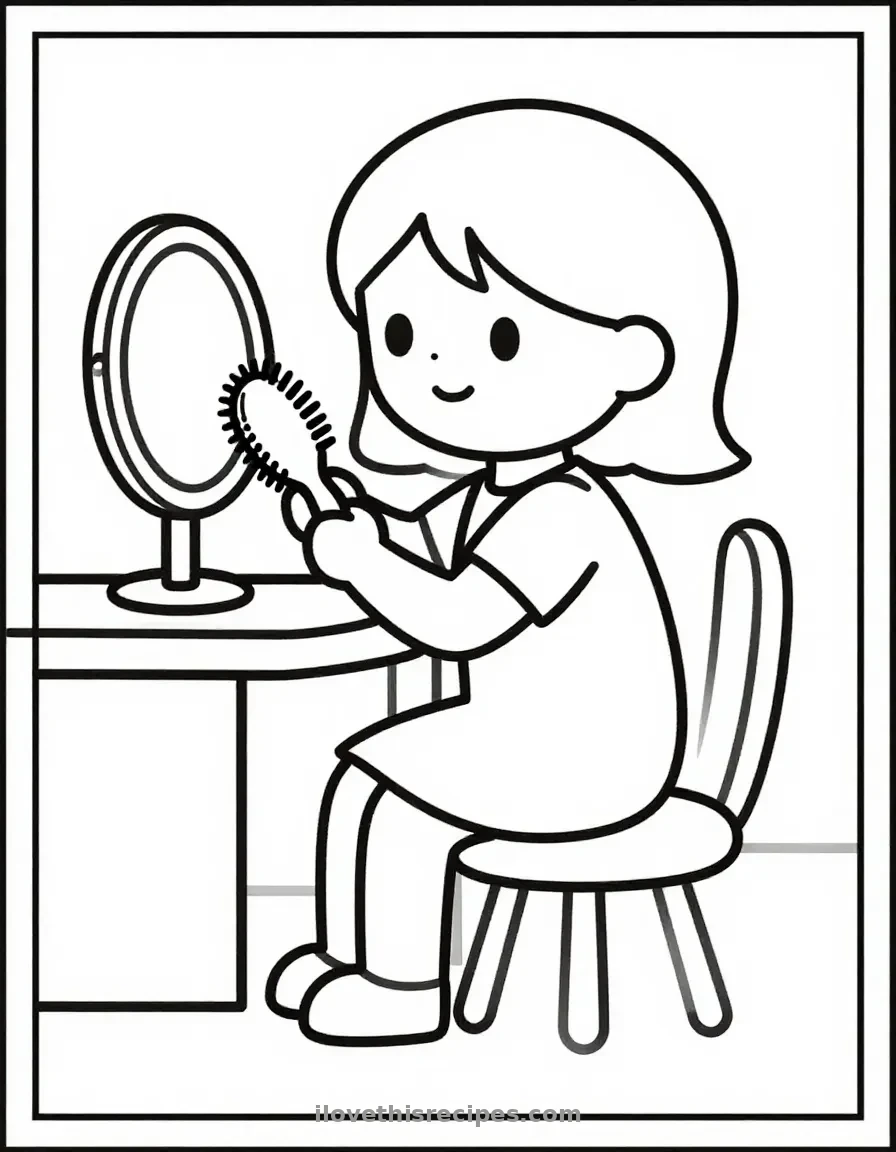 Barbie’s Hairstyling Day Coloring Page