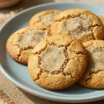 Freshly baked maple snickerdoodle cookies on a cooling rack