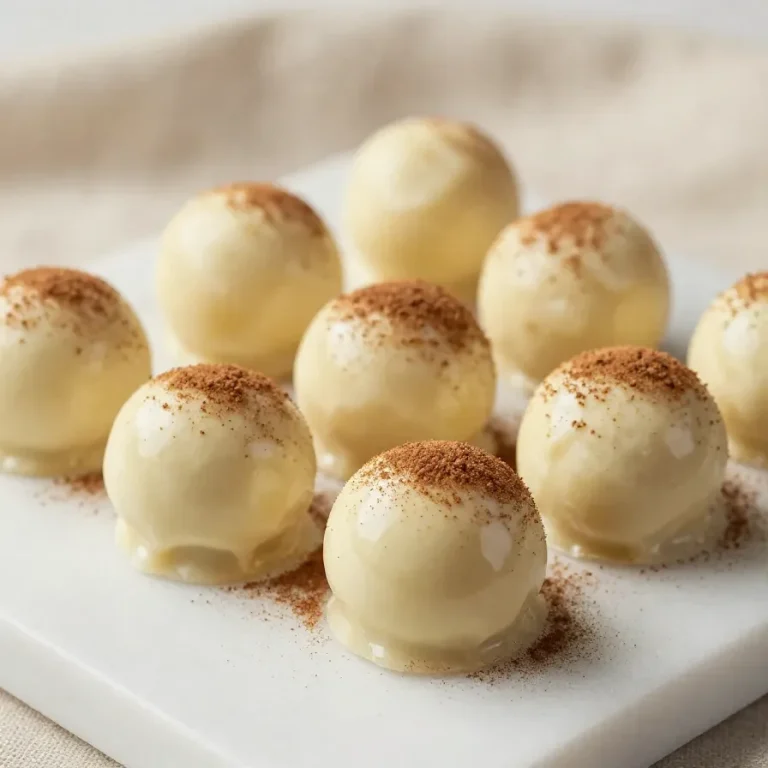 Pumpkin Cake Balls A close-up of delicious pumpkin cake balls coated in chocolate and sprinkled with cinnamon.
