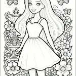 Enchanted Garden Barbie Coloring Page — free printable coloring page from ilovethisrecipes.com