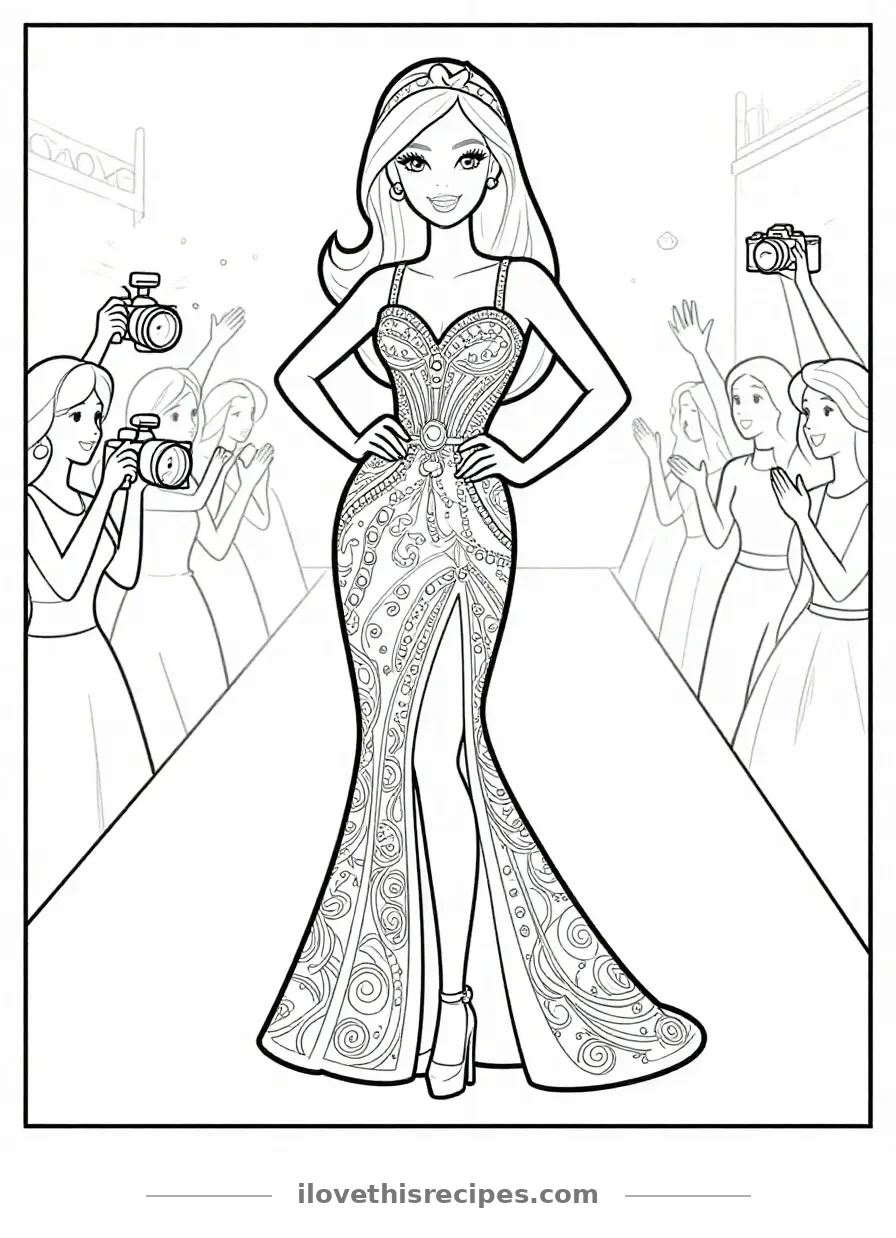 Barbie Fashion Show Coloring Sheet