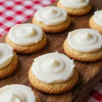 A plate of freshly baked pumpkin spice cookies with a sprinkle of cinnamon on top