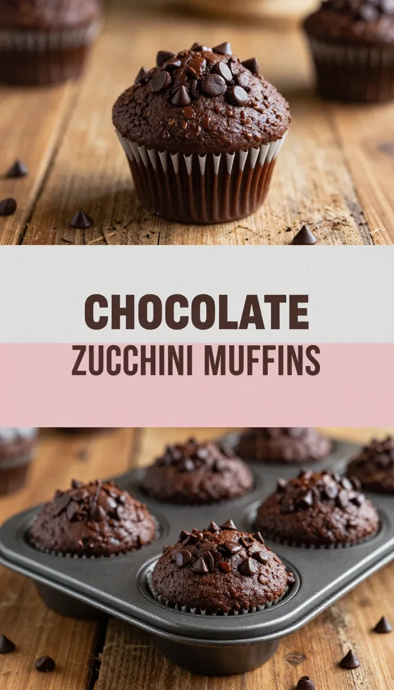 Freshly baked double chocolate zucchini muffins on a cooling rack