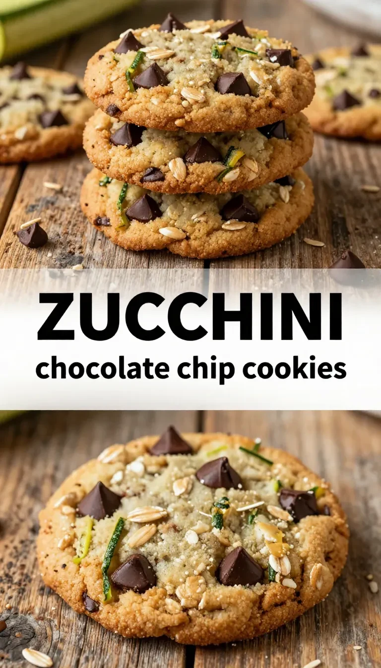A plate of soft and chewy zucchini chocolate chip cookies, freshly baked and golden brown