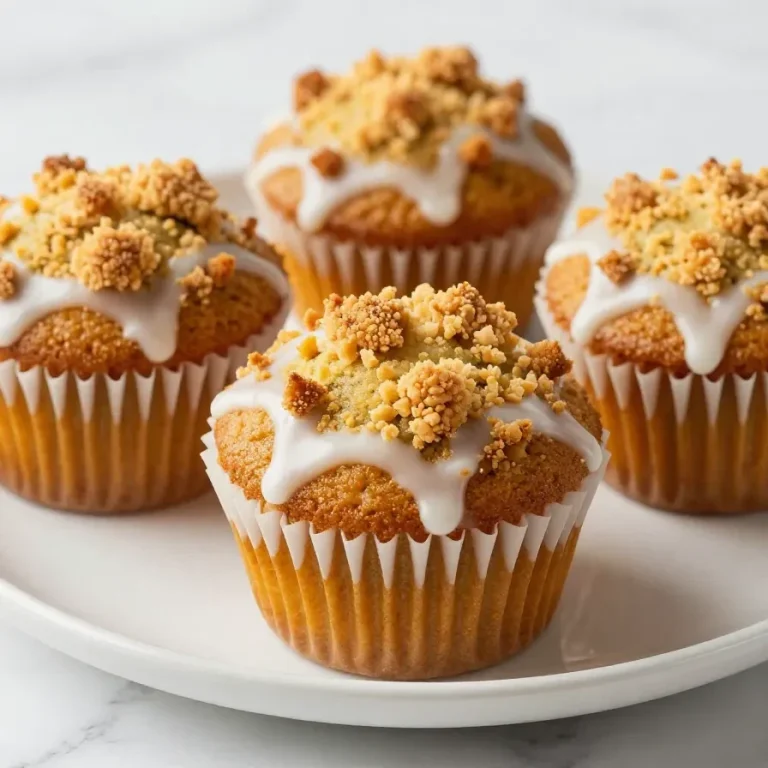 Irresistible Pumpkin Muffins with Maple Icing Freshly baked pumpkin muffins topped with creamy maple icing on a rustic wooden table
