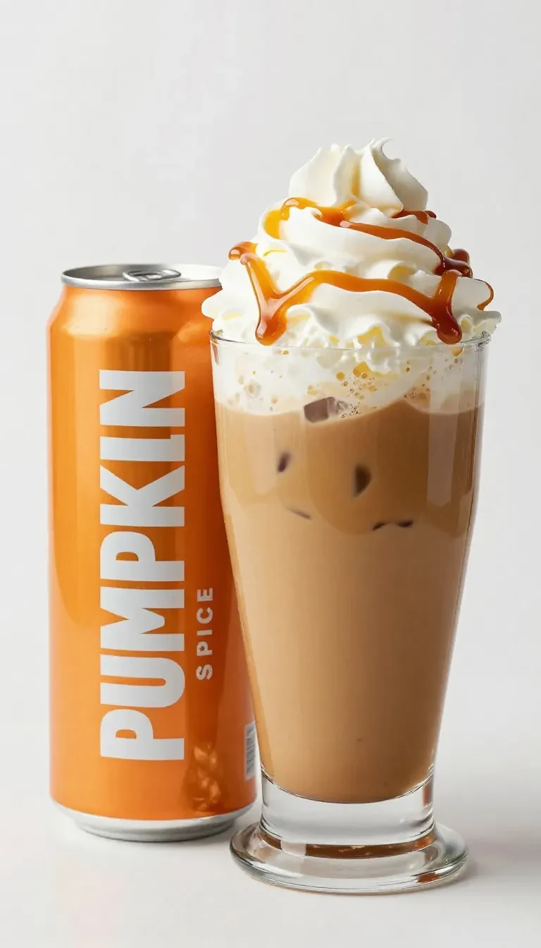 A warm Pumpkin Dunkalatte served in a cozy café setting