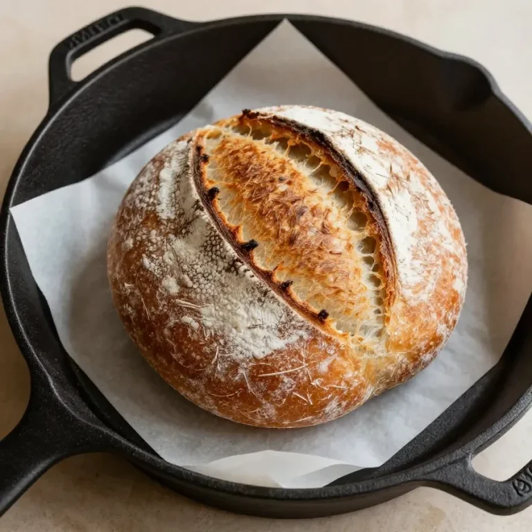 A freshly baked pumpkin sourdough artisan bread loaf on a wooden cutting board